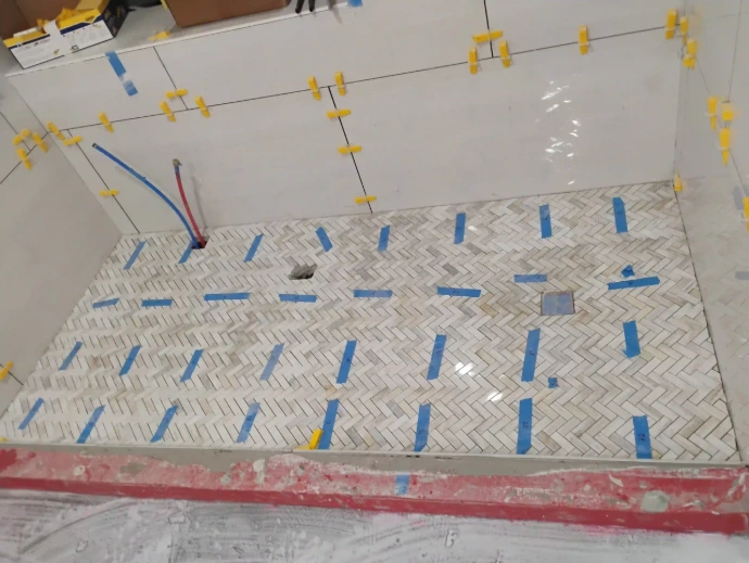 luxury bathroom tile installation